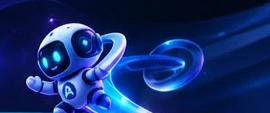AVRYN robot riding a neon orbit